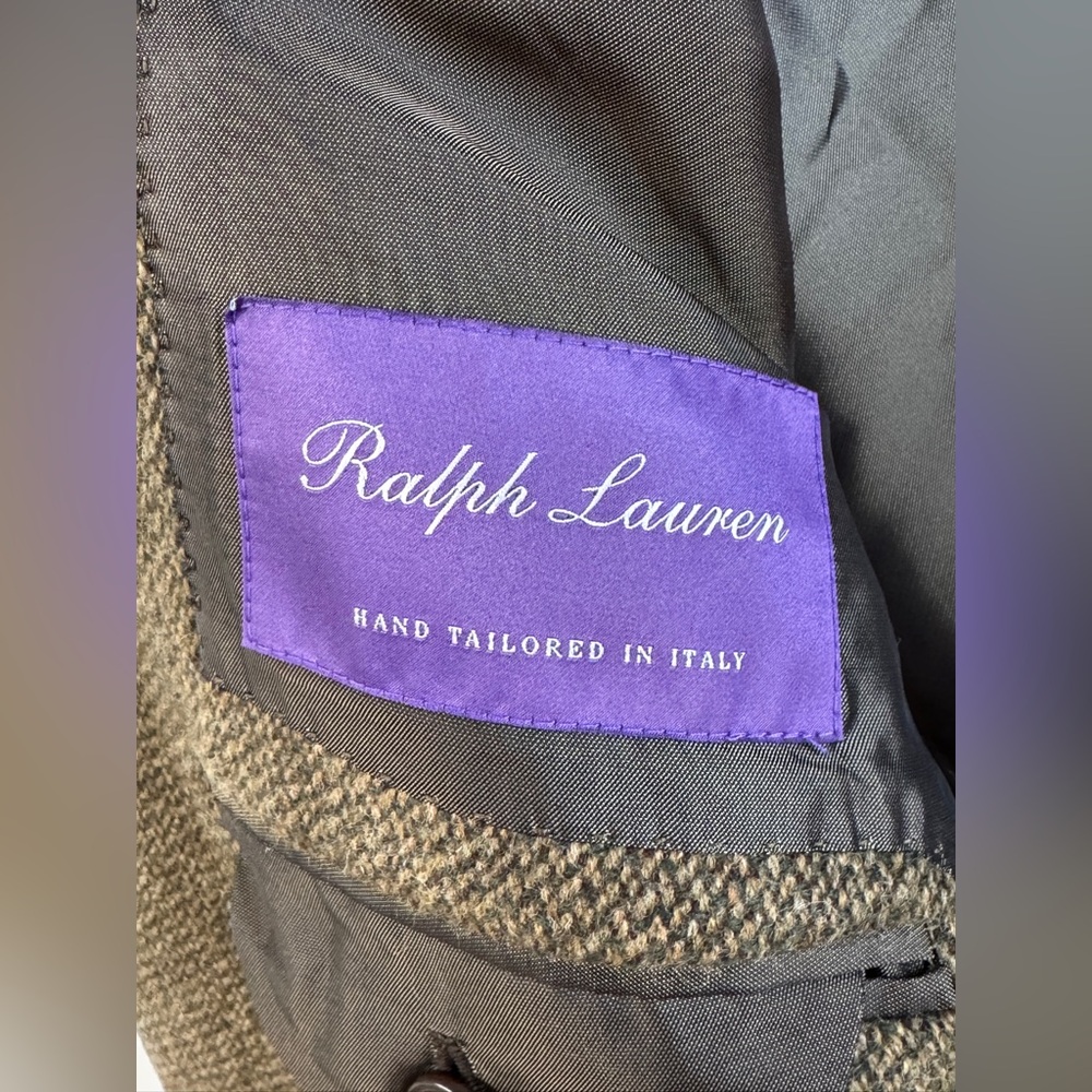 RALPH LAUREN PURPLE LABEL TWEED SPORT COAT BLAZER GREEN $2495 42 L JACKET OLIVE - Picture 6 of 8